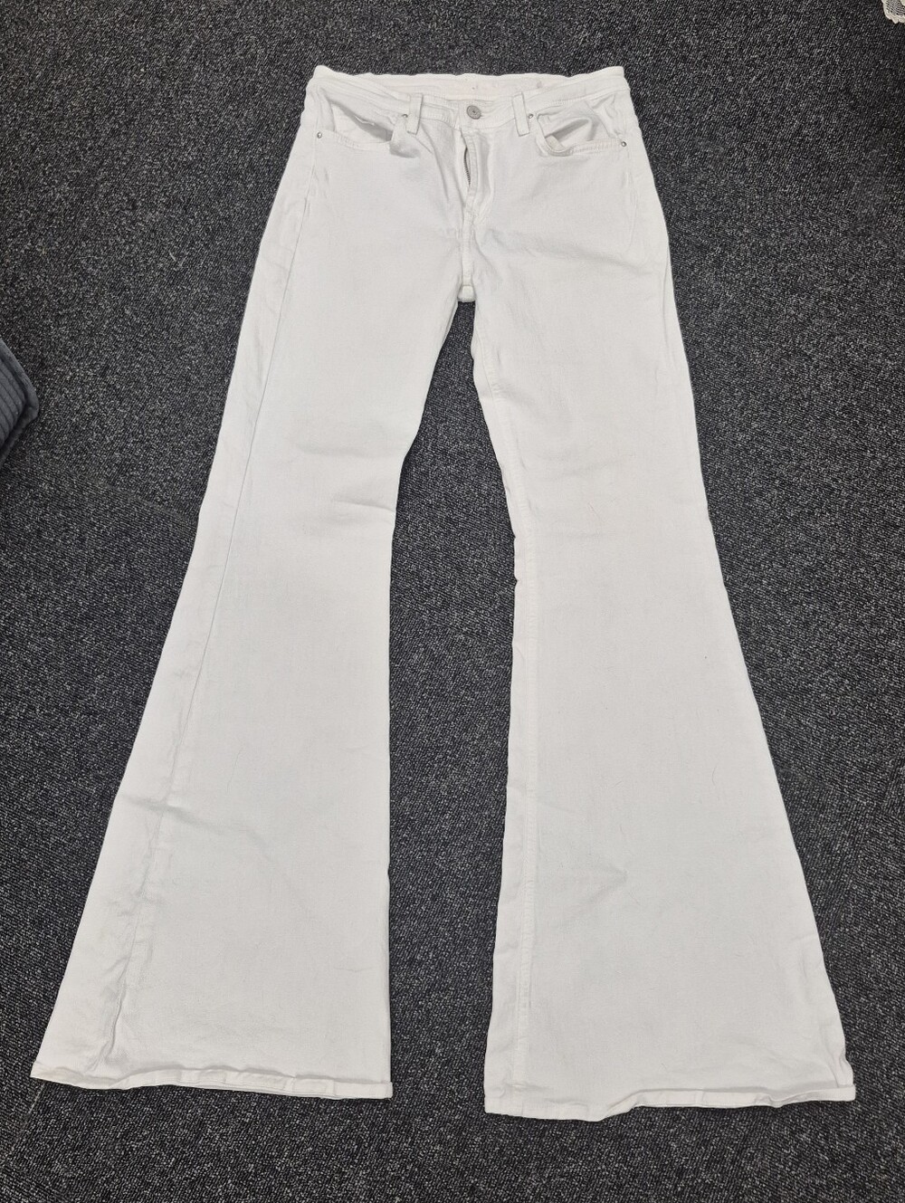 7 For All Mankind White Bellbottom Jeans - High Waist Size 28 - Picture 2 of 5